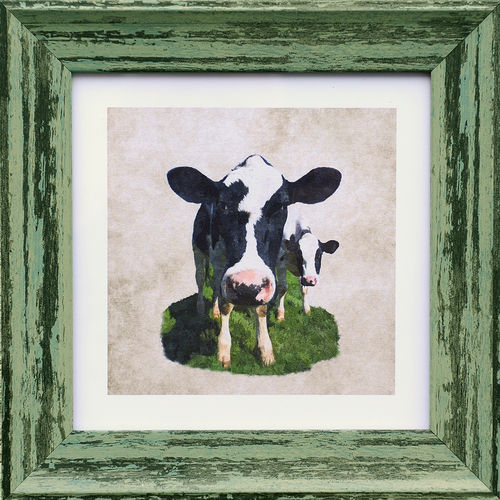 Irish Farm Animal Fresian Cow, available in 4 frame colours.